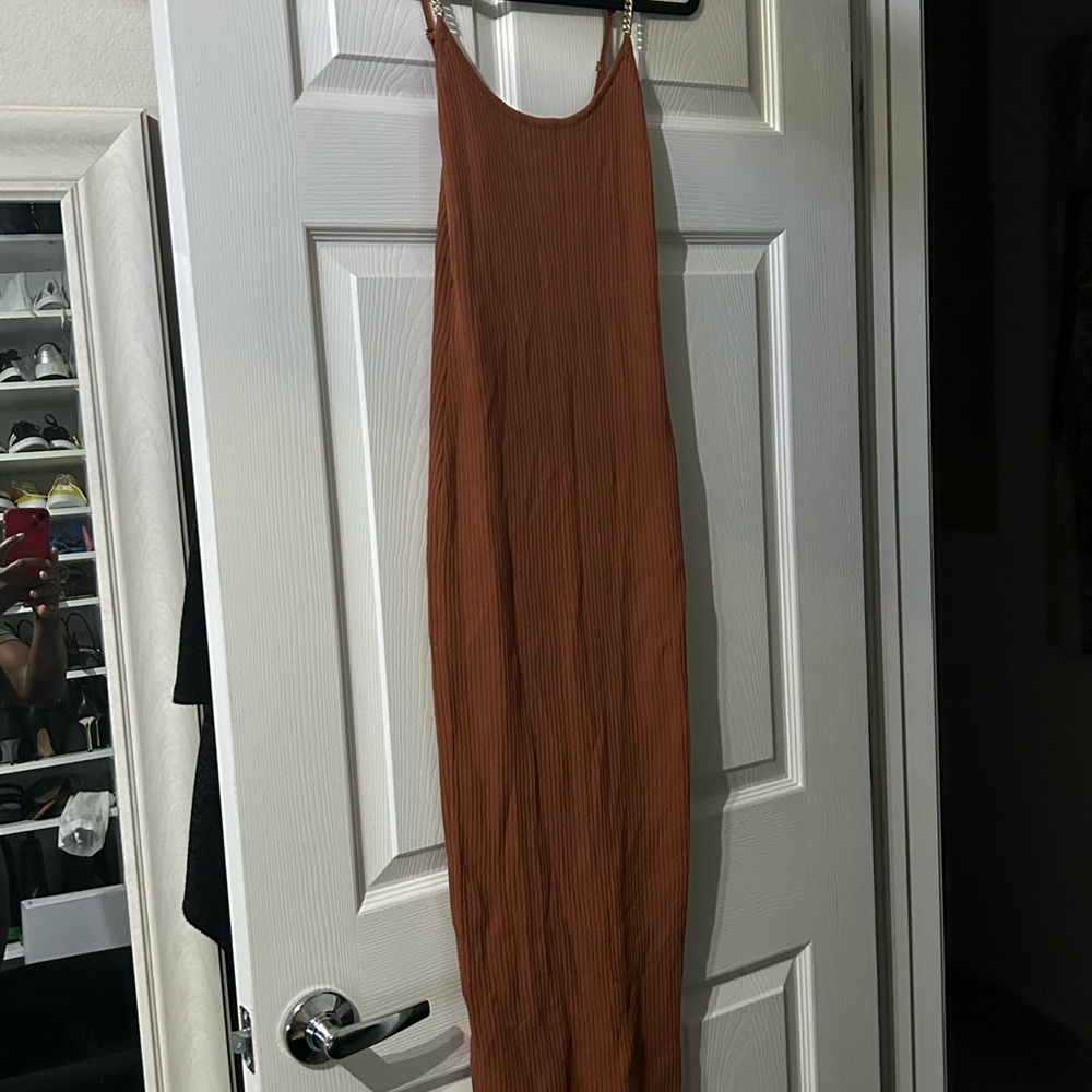 JLUXLABEL Ribbed Knit Top in Rust - Picture 2 of 7